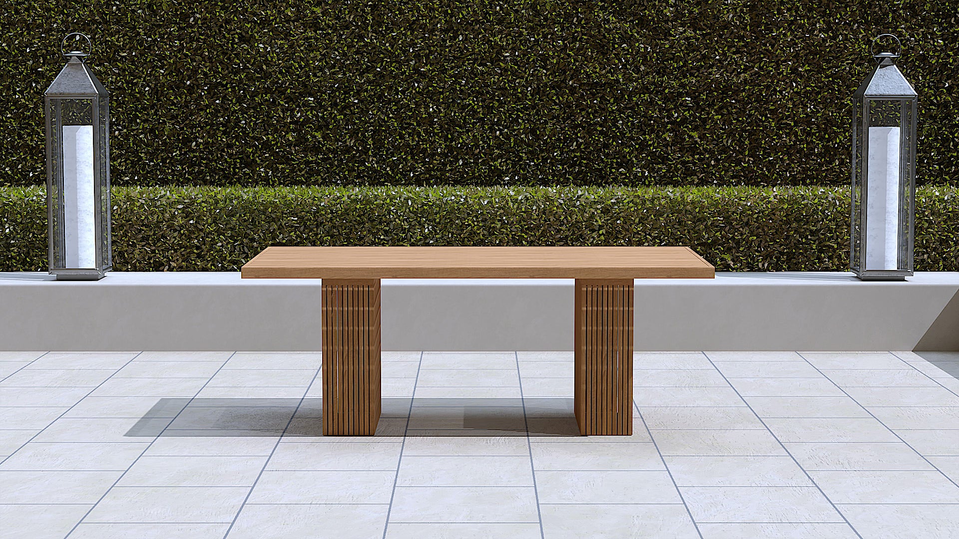 Mayfair Teak Garden Dining  Table Side View