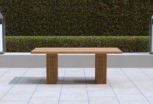 100 x 200cm Mayfair Contemporary Teak Dining Table Front View