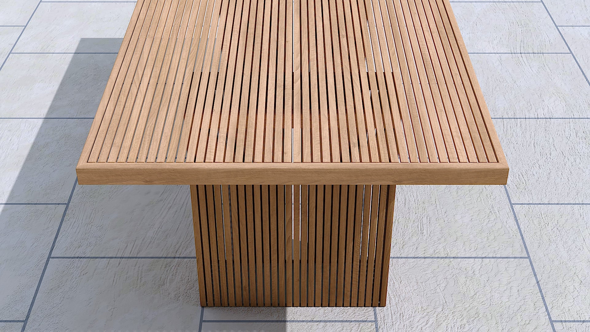 Mayfair Teak Garden Dining Table Close Up View