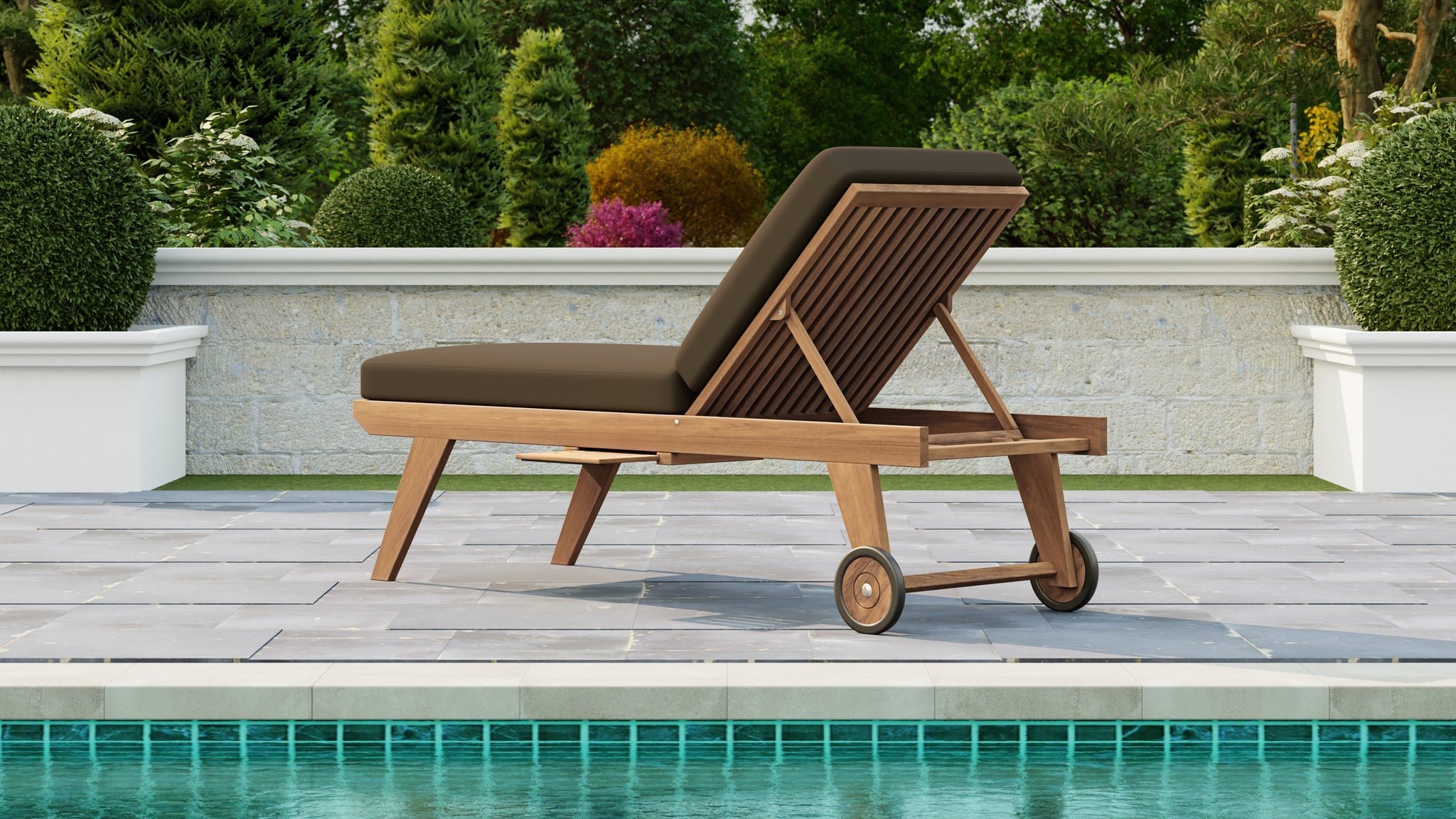 High Level Sunlounger Rear & Side View