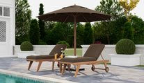 High Level Sunlounger With Parasol & Side Table