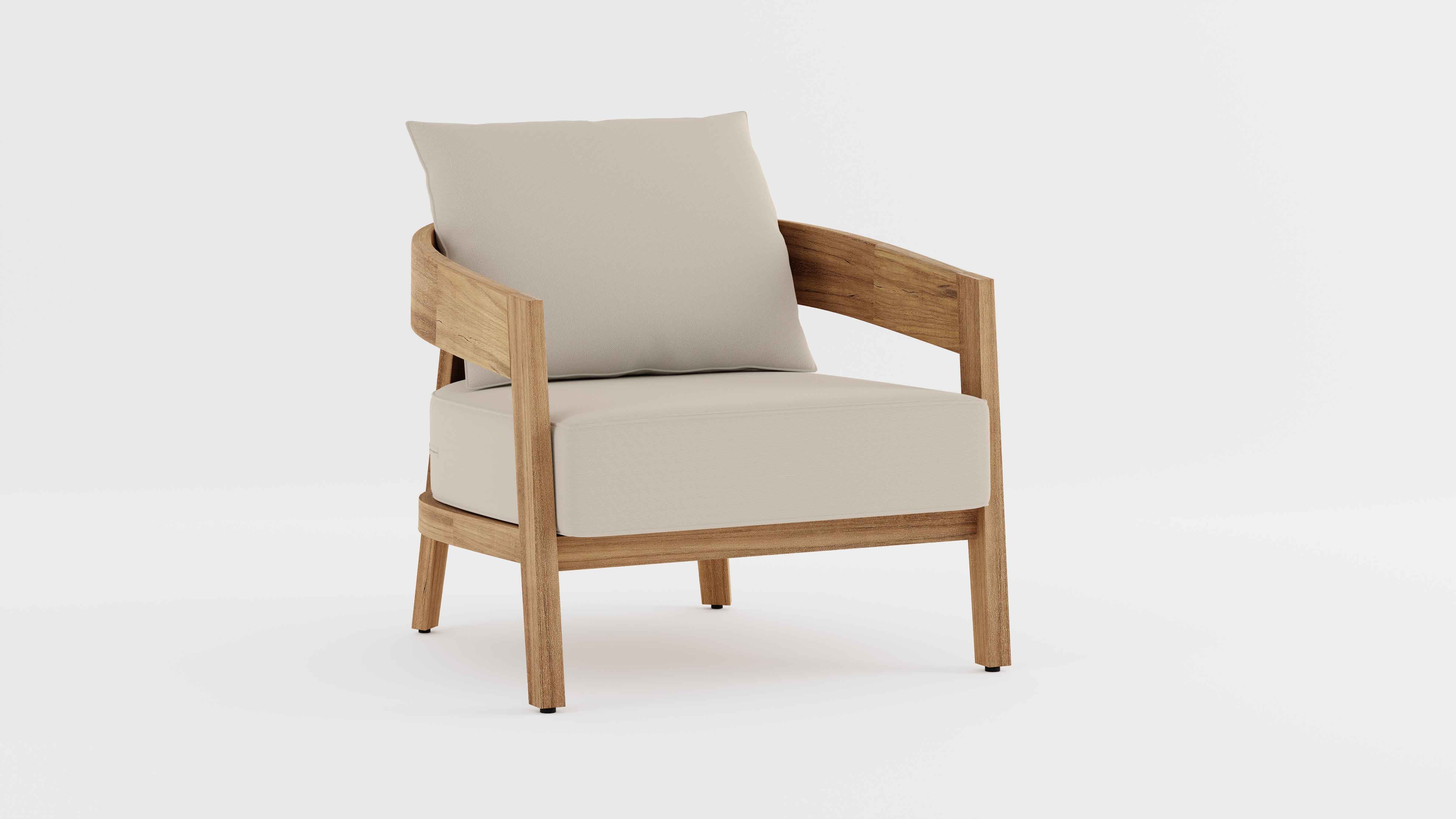 Windsor Teak Lounge Armchair with Ecru Cushions 