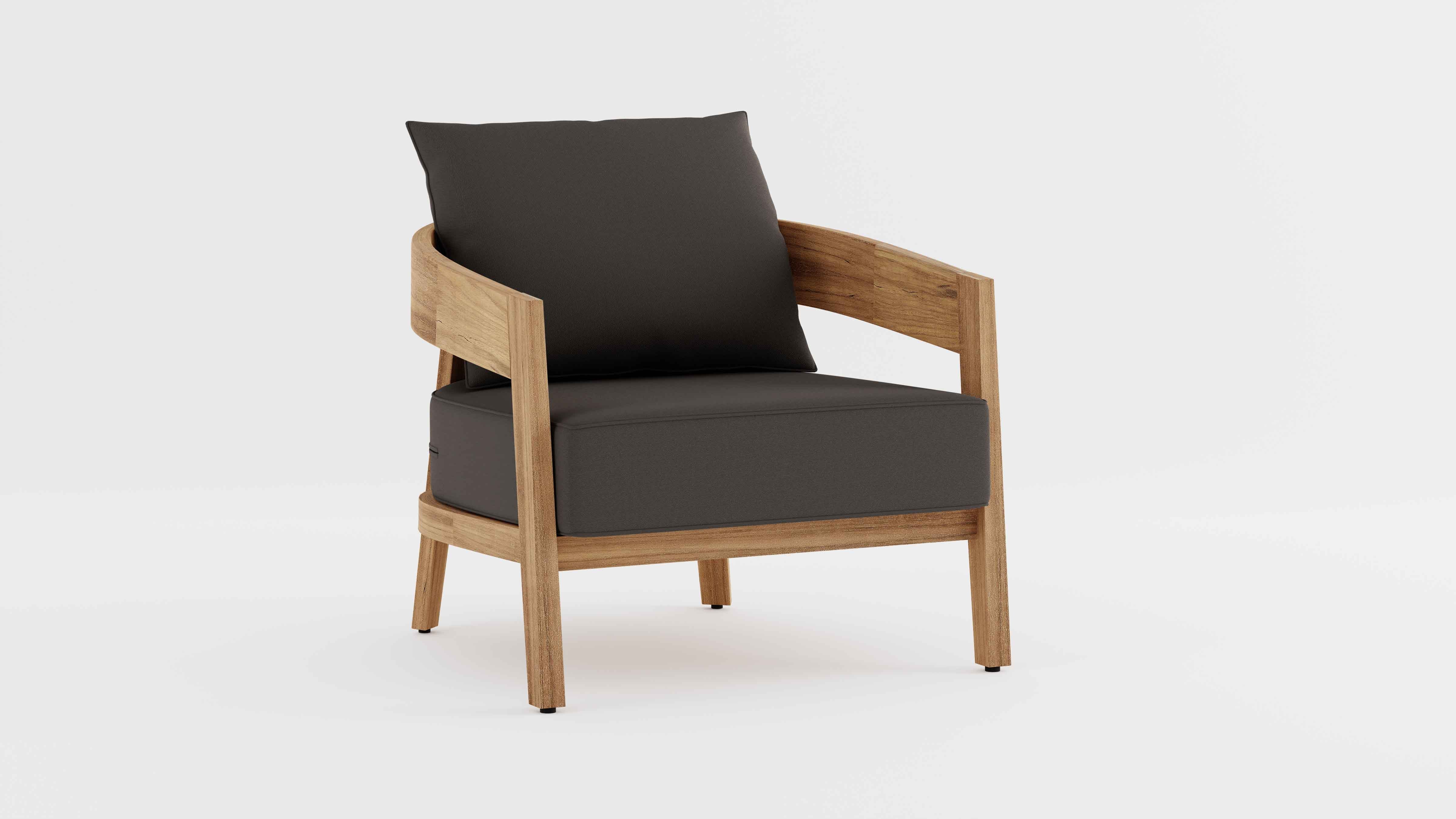 Windsor Teak Lounge Armchair with Graphite Cushions 