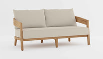 Windsor Teak Two Seater Sofa with Ecru Cushions