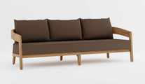 Windsor Teak Three Seater Sofa with Taupe Cushions