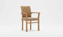 Wells Teak Stackable Garden Carver Chair with Ecru Cushion