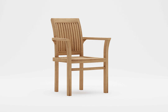 Wells Teak Stackable Garden Carver Chair Studio