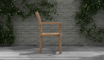 Teak Wells Stacking Garden Carver Chair Side View