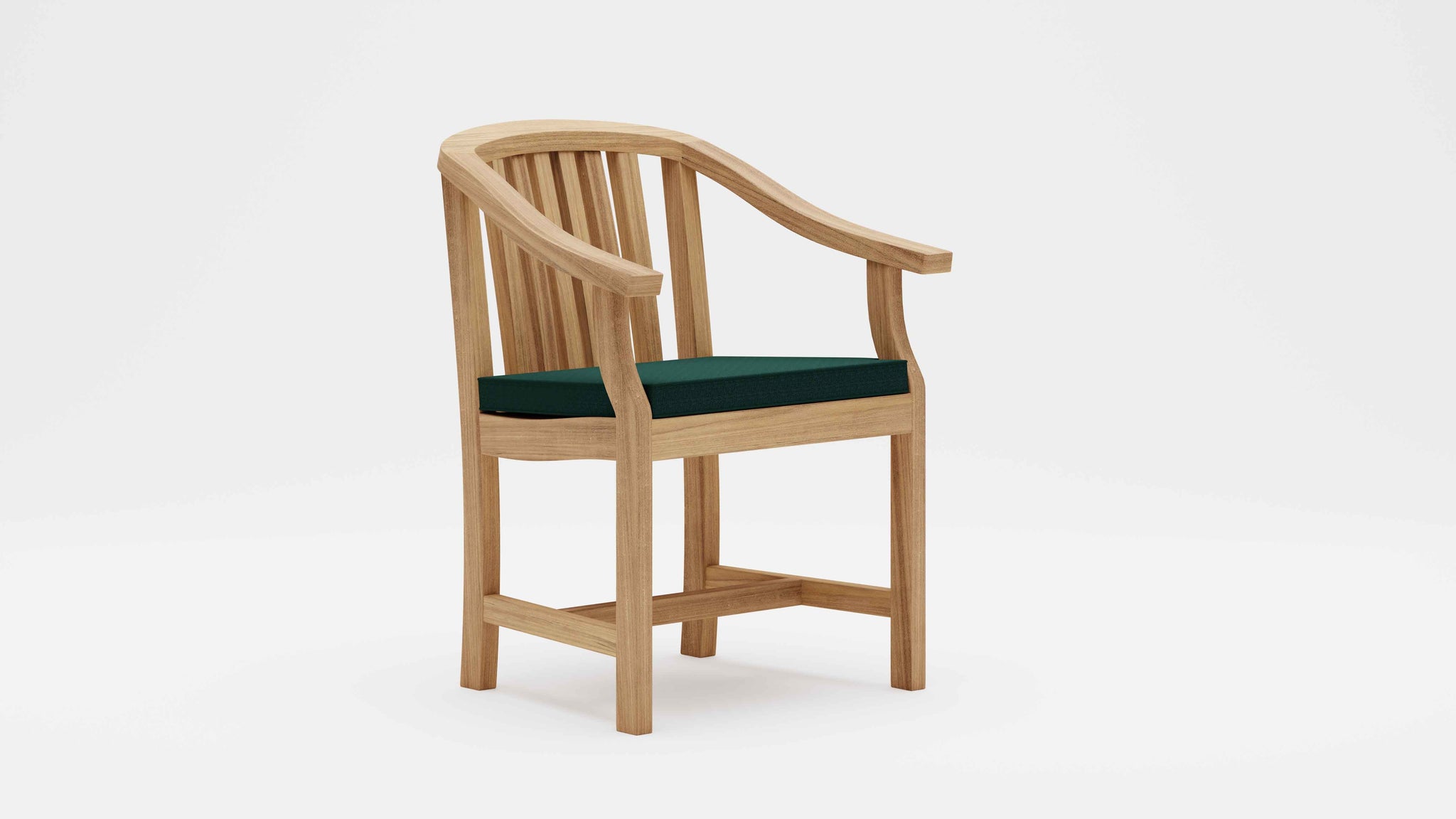 Winchester Teak Garden Carver Chair with Green Cushion