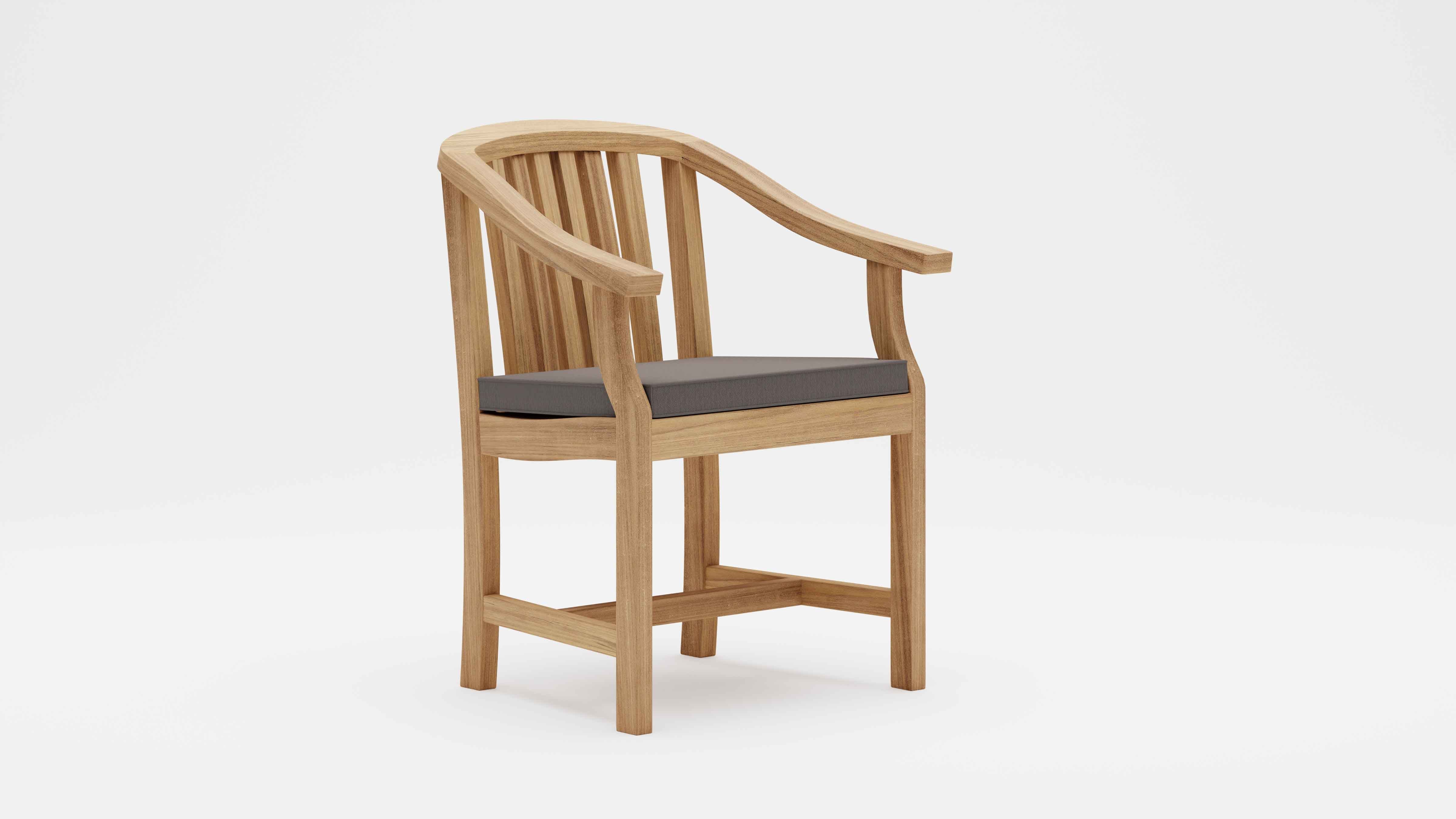 Winchester Teak Garden Carver Chair with Light Grey Cushion