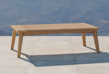 The Windsor Teak Rectangular Coffee Table Front Angled View