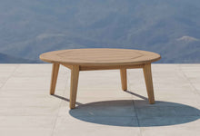 Windsor 110cm Diameter Round Teak Coffee Table Front Angled View