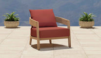 Windsor Teak Lounge Armchair Featuring Our Paris Range - Seat & Back Cushion in Terracotta