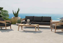 Windsor Teak Sofa Set Featuring Three Seater Sofa & Two Lounge Armchairs with Rectangular Coffee Table (Optional Extra)