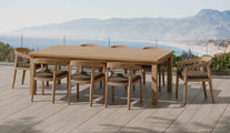 120 x 240cm Fixed Rectangular Table with 8 Windsor Carver Chairs & Taupe Cushions