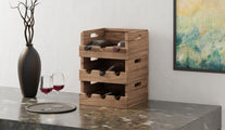 Teak Wine Rack Three Stacked