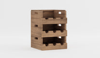 Teak Wine Rack Three Stacked Studio