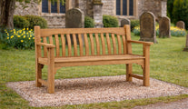 York Teak Memorial Bench in Churchyard