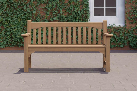 York Commemorative Teak Bench Front View