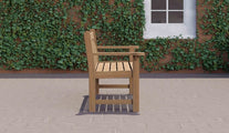 York Commemorative Teak Bench Side View