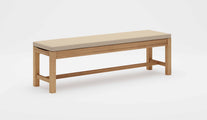 Teak Backless Bench with Ecru Cushion