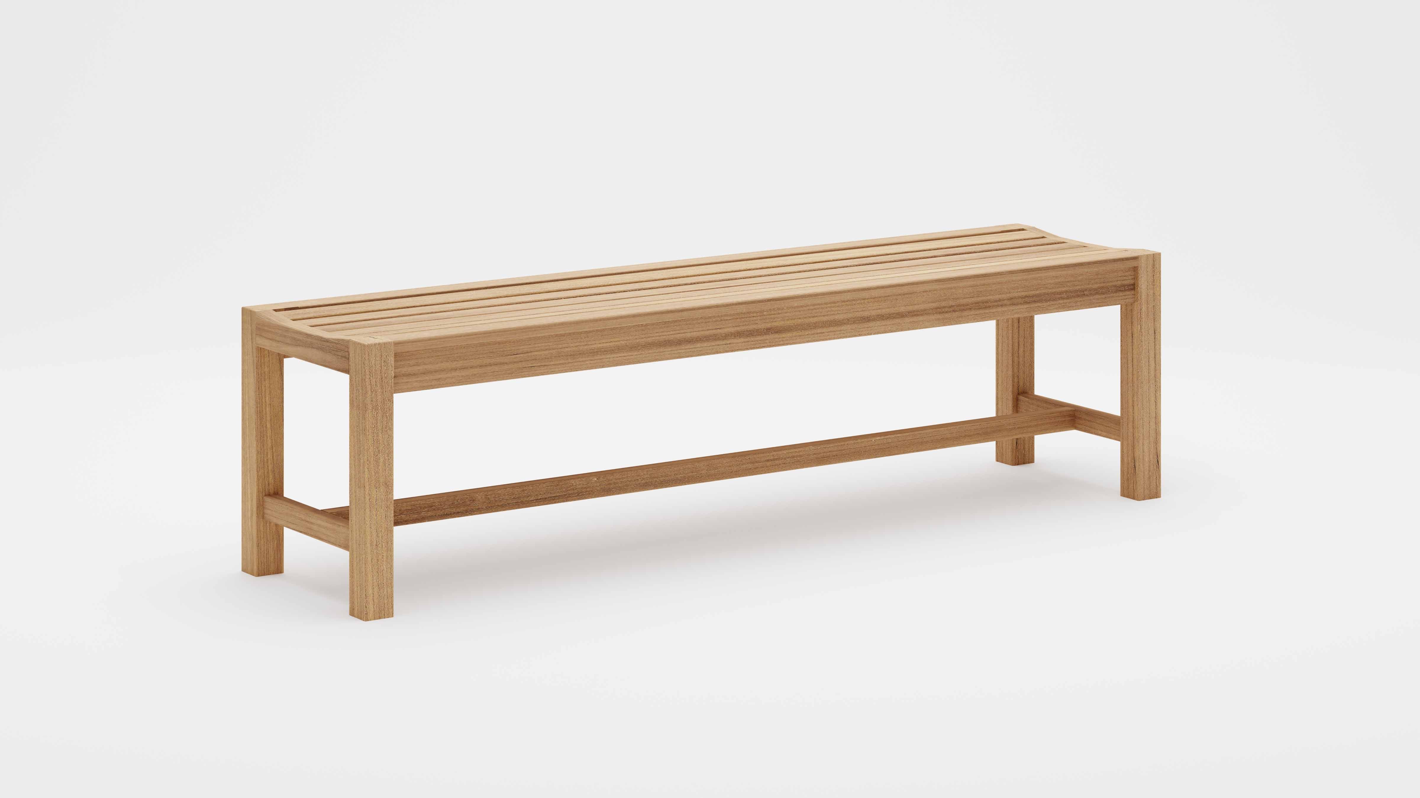 Teak Backless Bench Studio