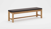 Teak Backless Bench with Graphite Cushion