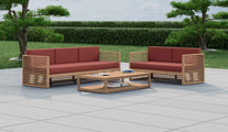 Buckingham Modular Outdoor Lounge Set Featuring Three Seat & Two Seat Sofas with a Rectangular Coffee Table in Paris Fabric Range - Terracotta