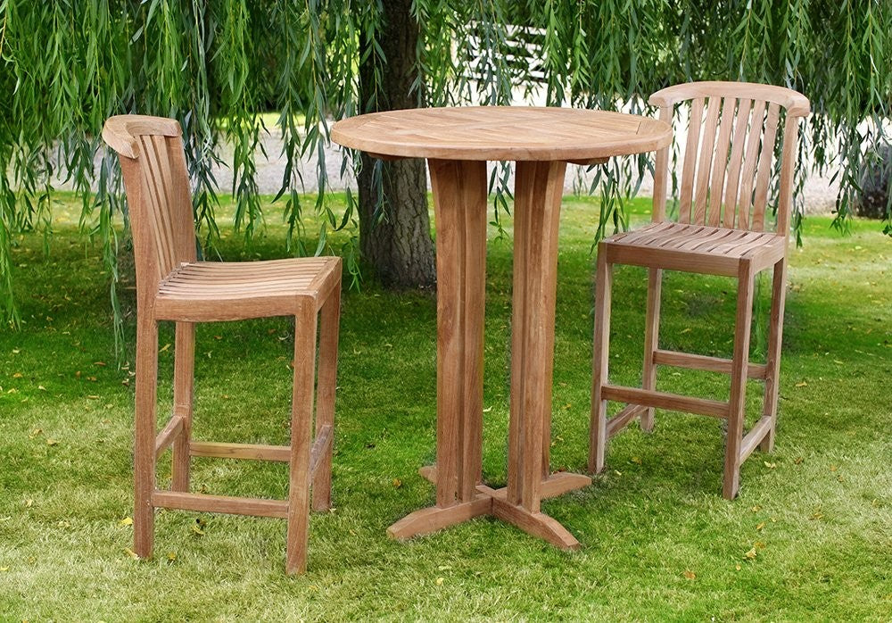 Round Teak Bar Table with Winchester Bar Chairs