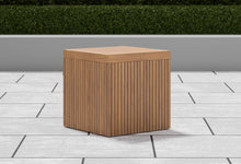 Mayfair Teak Garden Dining Stool Front Angled View