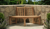 125cm Quarter Circle Teak Tree Bench