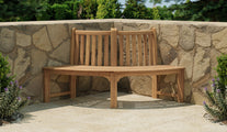 145cm Quarter Circle Teak Tree Bench