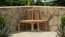 65cm Quarter Circle Teak Tree Bench