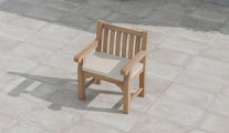 Salisbury Teak Garden Lounge Chair Overhead Perspective (cushion shown is an optional extra)