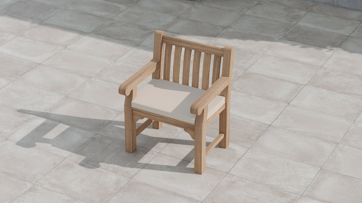 Salisbury Teak Garden Lounge Chair Overhead Perspective (cushion shown is an optional extra)