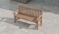 Salisbury Teak Garden Bench Overhead Perspective