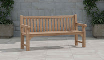 Salisbury Teak Garden Bench 180cm 3/4 Seater Front Angled View