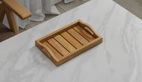 Small Teak Tray with Arched Handle 30cm x 20cm