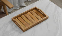 A Teak Tray with Arched Handle 37.5cm x 25cm