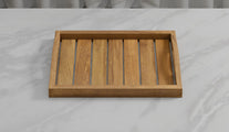 A Teak Tray with Arched Handle overhead perspective
