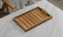 A  Large Teak Tray with Arched Handle 45cm x 30cm