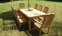 120x240cm Teak Fixed Rectangular Table & Kensington Chairs
