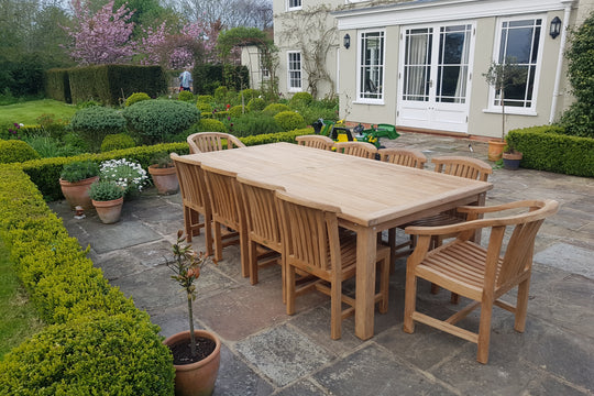<p><a href="/products/garden-teak-rectangular-table-in-sizes-from-4-to-16-seater" target="_blank" title="Garden Teak Rectangular Table - available in sizes from 6 to 16 Seater">Rectangular Table</a> with <a href="/products/winchester-teak-garden-chair" target="_blank" title="Winchester Teak Garden Dining Chair">Winchester Dining</a> and <a href="/products/winchester-teak-garden-carver-chair" target="_blank" title="Winchester Teak Garden Carver Chair">Carver Chairs </a></p>
