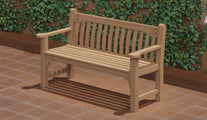 150cm Teak MCC Commemorative Bench Overhead Perspective