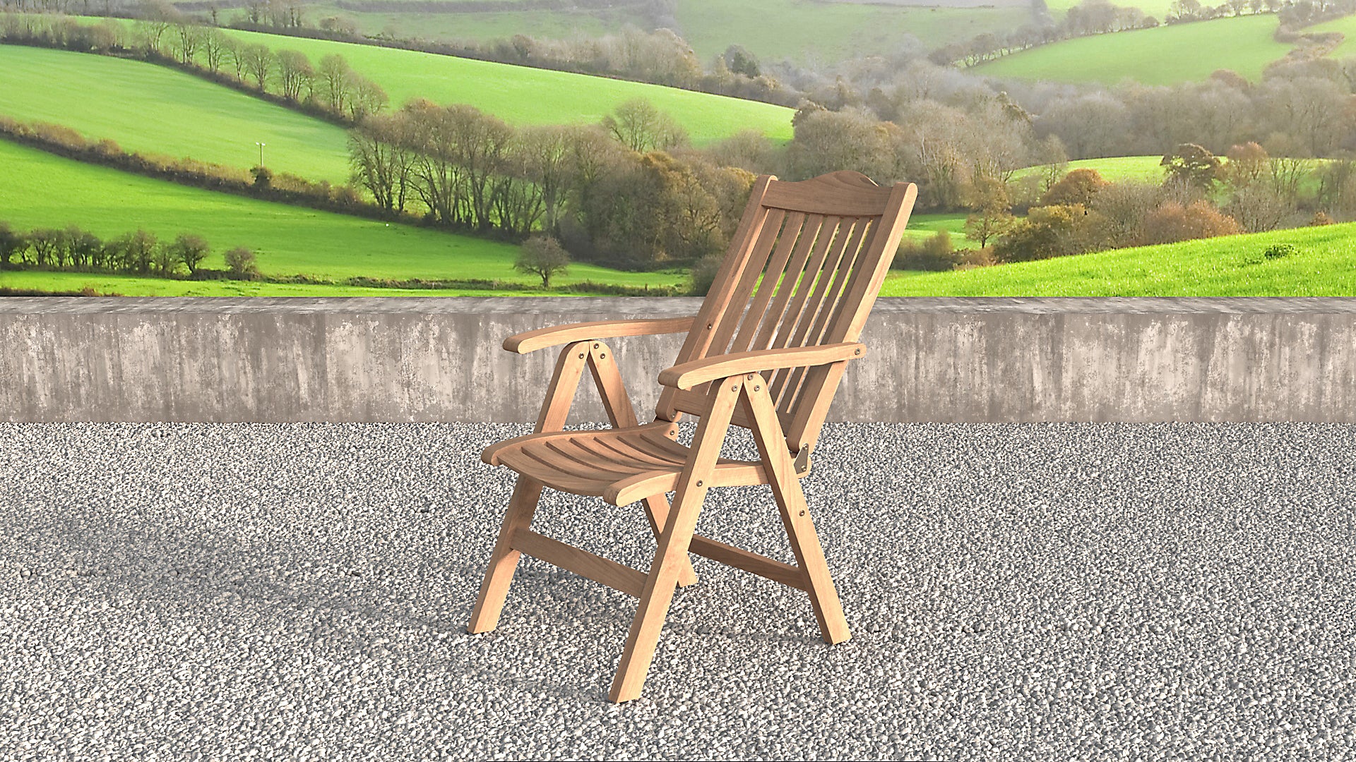 Teak Fixed Rectangular Garden Dining Table & Lymington Recliner Chairs