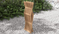 Teak Folding Stool folded view