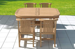 Garden Deluxe Extending 130-180cm (6-8 Seater) Dining Table & Chairs
