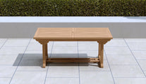 Teak Rectangular Extending Garden Table Shown Closed