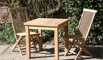 Fixed Square Teak Garden Dining Table and Lincoln Dining Chairs