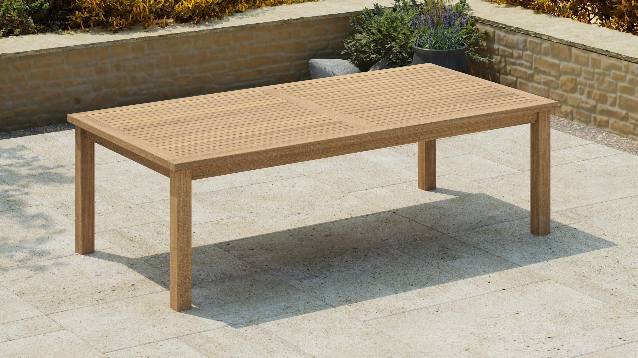 120x240cm Fixed Rectangular Table without Parasol Hole